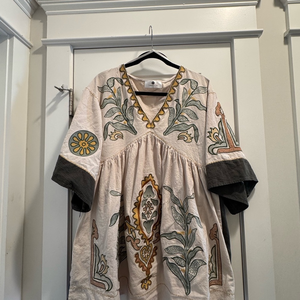 Embroidered Boho Mini Dress